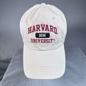 Harvard Crimson Hat Cap Strap Back Mens Khaki Cream NCAA College University 1636